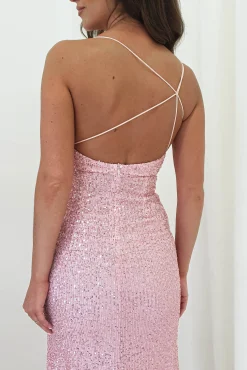 Abella Sequin Maxi Gown | Baby Pink