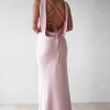Alanna Soft Matte Satin Maxi Dress | Blush Pink