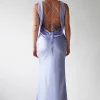 Alanna Soft Matte Satin Maxi Dress | Periwinkle Blue
