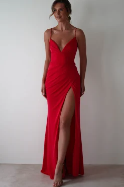 Aldina Soft Bodycon Dress | Red