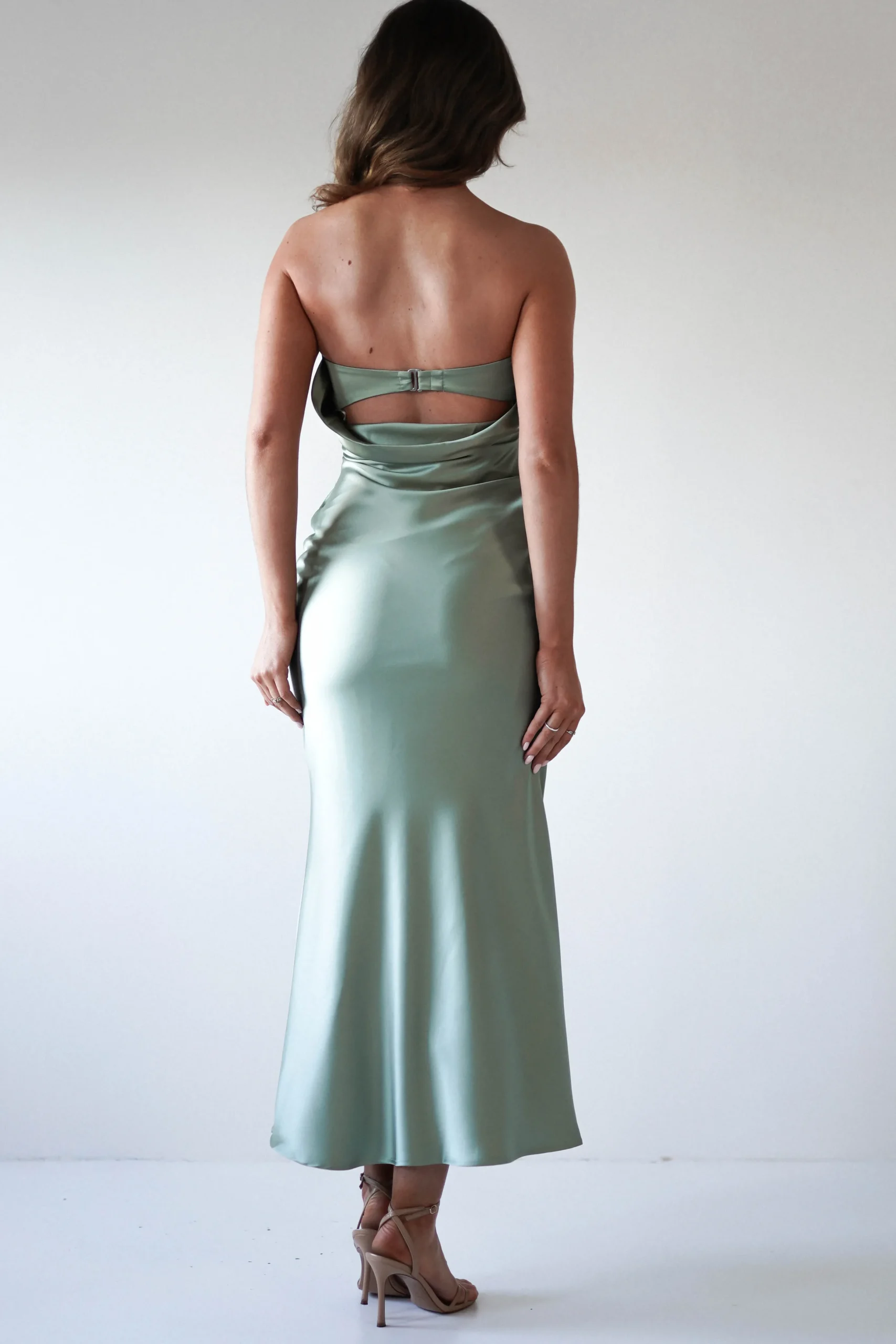 Allegra Gathered Midaxi Dress | Sage