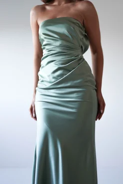 Allegra Gathered Midaxi Dress | Sage