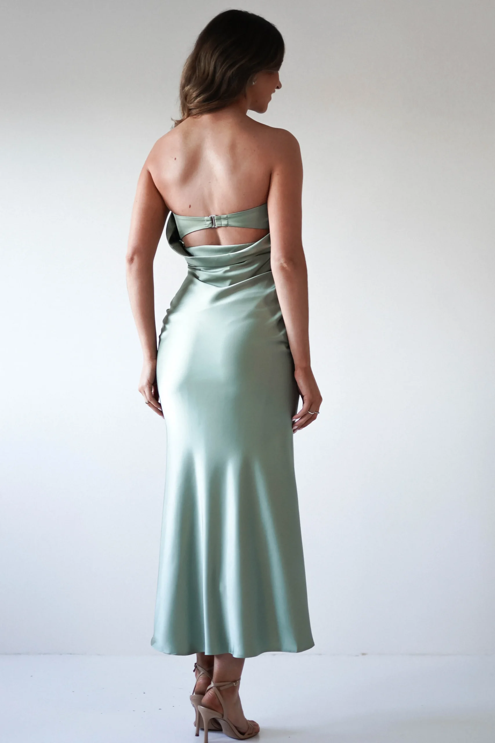 Allegra Gathered Midaxi Dress | Sage