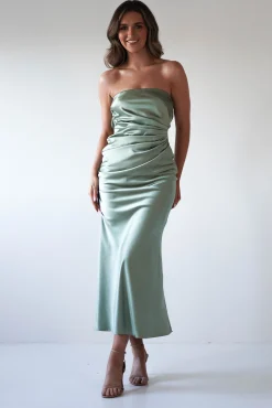 Allegra Gathered Midaxi Dress | Sage