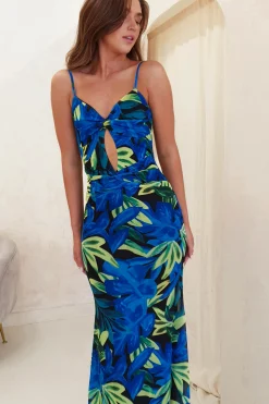 Amal Printed Bodycon Maxi | Mixed Print
