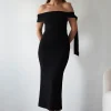 Amalthea Off the Shoulder Midaxi | Black