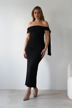 Amalthea Off the Shoulder Midaxi | Black