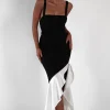 Amelia Contrast Maxi Dress | Black/White