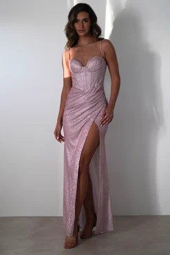 Anastasia Glitter Sweetheart Gown | Blush