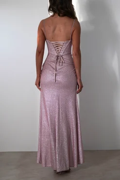 Anastasia Glitter Sweetheart Gown | Blush