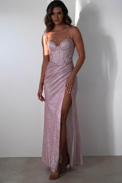 Anastasia Glitter Sweetheart Gown | Blush