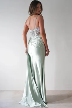 Annabel Embellished Bodycon Gown | Sage