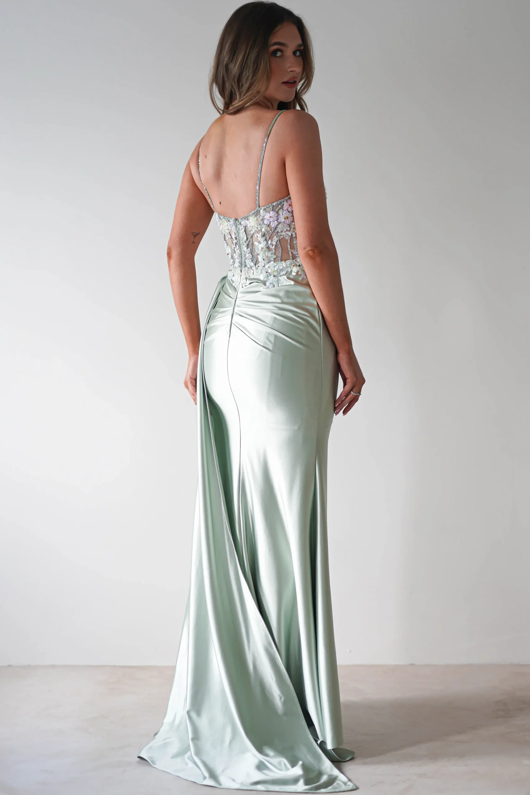 Annabel Embellished Bodycon Gown | Sage