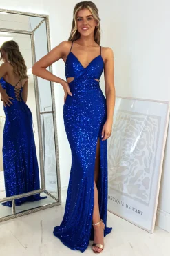 Apollo Bodycon Sequin Gown | Royal Blue