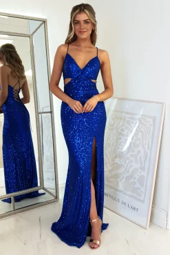 Apollo Bodycon Sequin Gown | Royal Blue