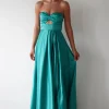Ava Strapless Maxi Dress | Green