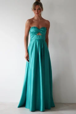 Ava Strapless Maxi Dress | Green