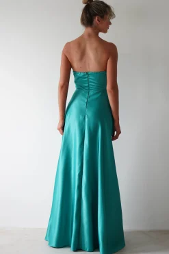 Ava Strapless Maxi Dress | Green