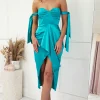Avianna Satin Midi Dress | Aqua