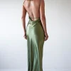Bayleigh Soft Satin Maxi Dress | Olive