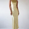 Bayleigh Soft Satin Maxi Dress | Yellow