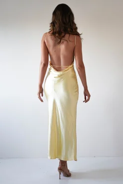 Bayleigh Soft Satin Maxi Dress | Yellow