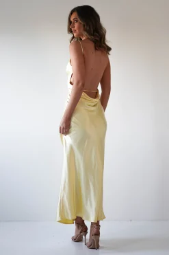 Bayleigh Soft Satin Maxi Dress | Yellow