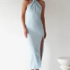 Bernice Ribbed Midaxi Dress | Light Blue