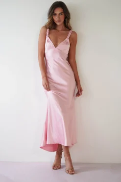 Bethanie Soft Satin Maxi Dress | Light Pink
