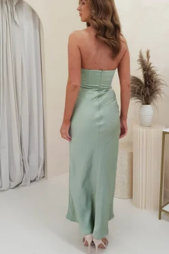 Billie Soft Satin Maxi Dress | Sage