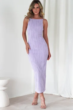 Brighton Textured Bodycon Midaxi Dress | Lilac