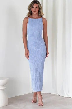 Brighton Textured Bodycon Midaxi Dress | Blue