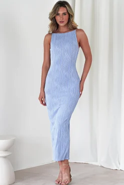 Brighton Textured Bodycon Midaxi Dress | Blue