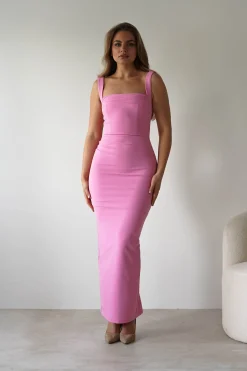 Brooke Square Neck Maxi Dress | Pink
