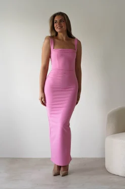 Brooke Square Neck Maxi Dress | Pink