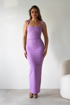 Brooke Square Neck Maxi Dress | Lilac