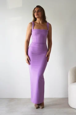 Brooke Square Neck Maxi Dress | Lilac