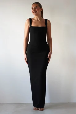 Brooke Square Neck Maxi Dress | Black