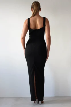 Brooke Square Neck Maxi Dress | Black