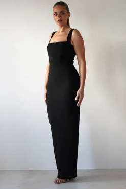 Brooke Square Neck Maxi Dress | Black
