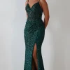 Candyce Sequin Mermaid Gown | Emerald Green