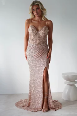 Candyce Sequin Mermaid Gown | Gold