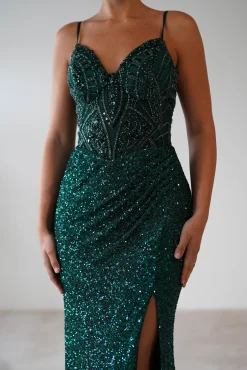 Candyce Sequin Mermaid Gown | Emerald Green