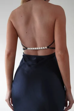 Capriana Pearl Back Maxi Dress | Navy