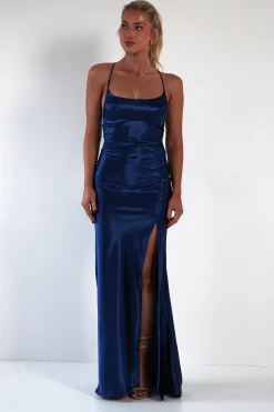 Celinee Satin Maxi Gown | Royal