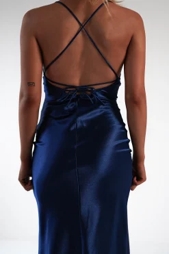 Celinee Satin Maxi Gown | Royal