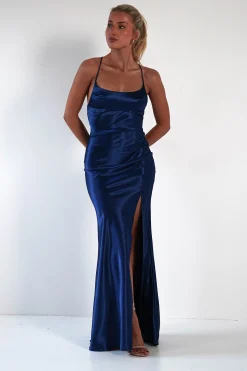 Celinee Satin Maxi Gown | Royal