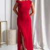 Cellinna Mesh Maxi Dress | Red