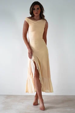 Cellinna Mesh Maxi Dress | Butter Cream