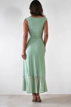 Cellinna Mesh Maxi Dress | Light Green